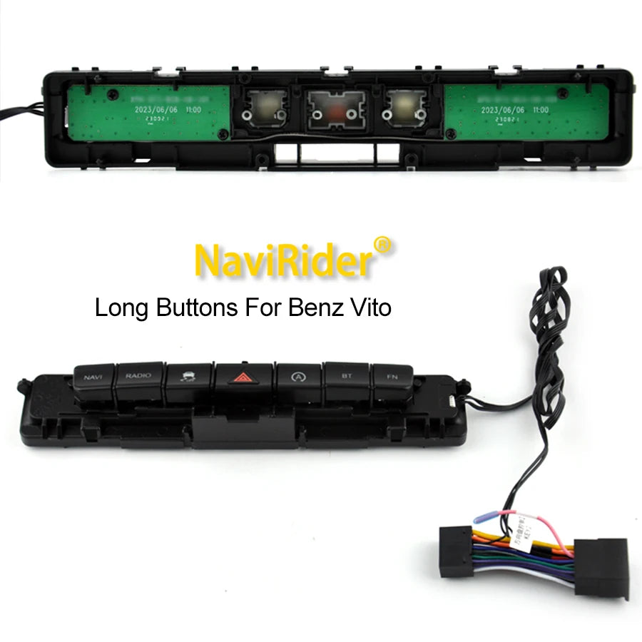 Central Panel Hazard Light Buttons Bar Compatible With Android Screens For Mercedes Benz V