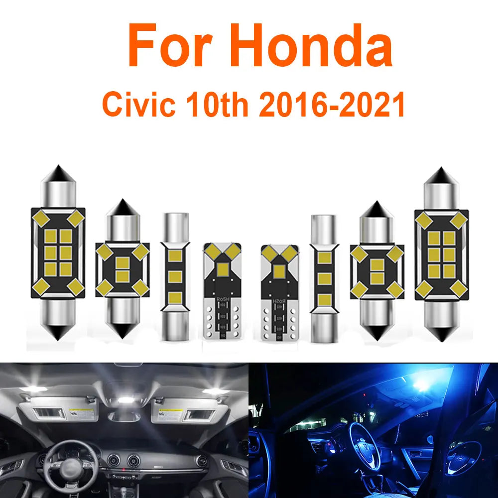 10-Piece LED Interior Light Kit for Honda Civic 10th Gen 10 MK10 Sedan Touring Hatchback - Canbus Error-Free Bulbs | ...
