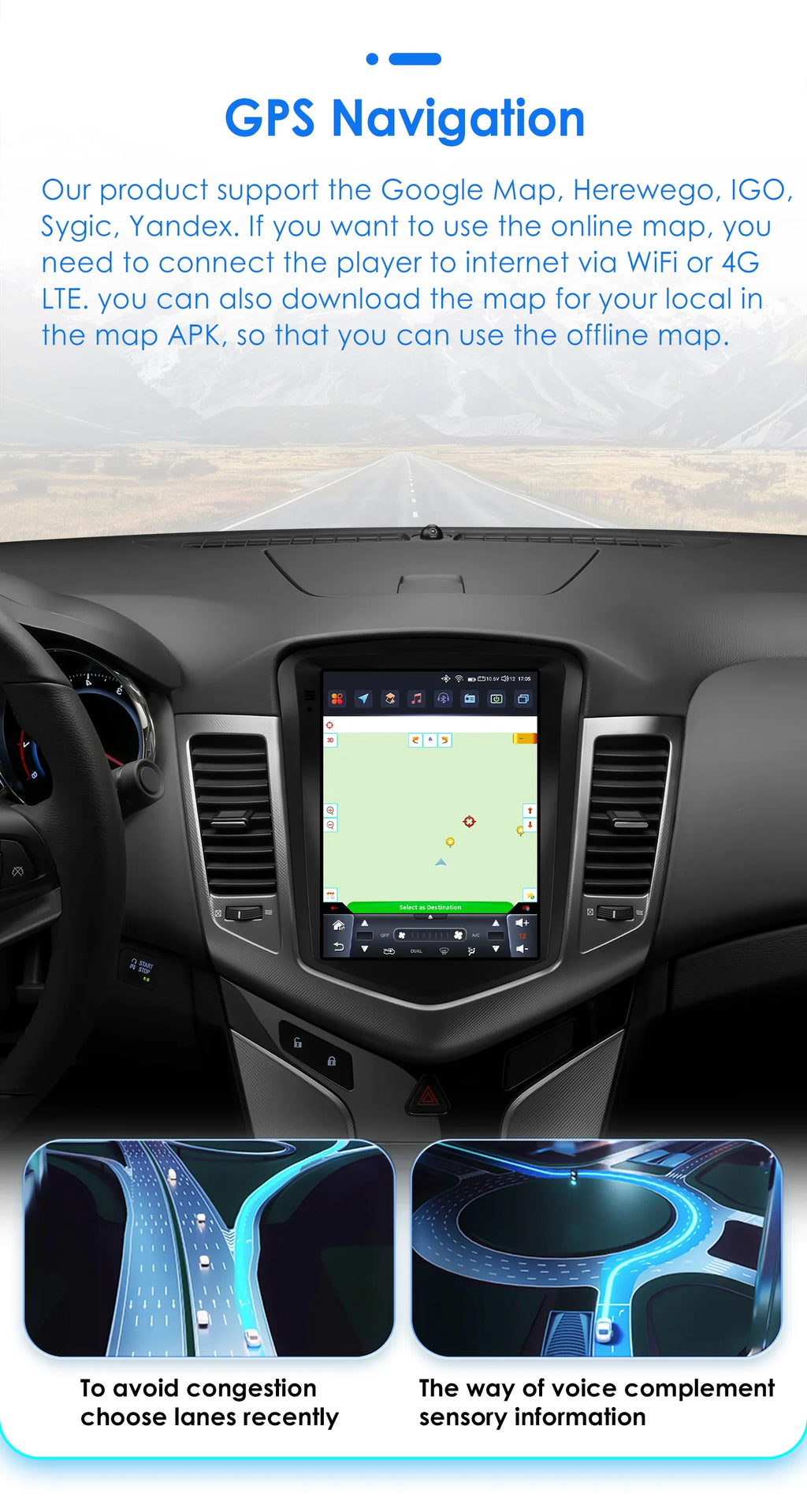 9.7'inch 2Din Carplay Android 13 Car Radio For Chevrolet Cruze J300 2008-2012 Multimedia N