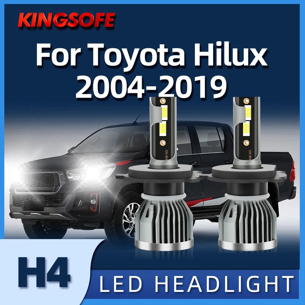 KIONGSOFE Auto Headlight Lamp Car Light H4 LED Bulb For Toyota Hilux 2014-2019 2004 2005 2