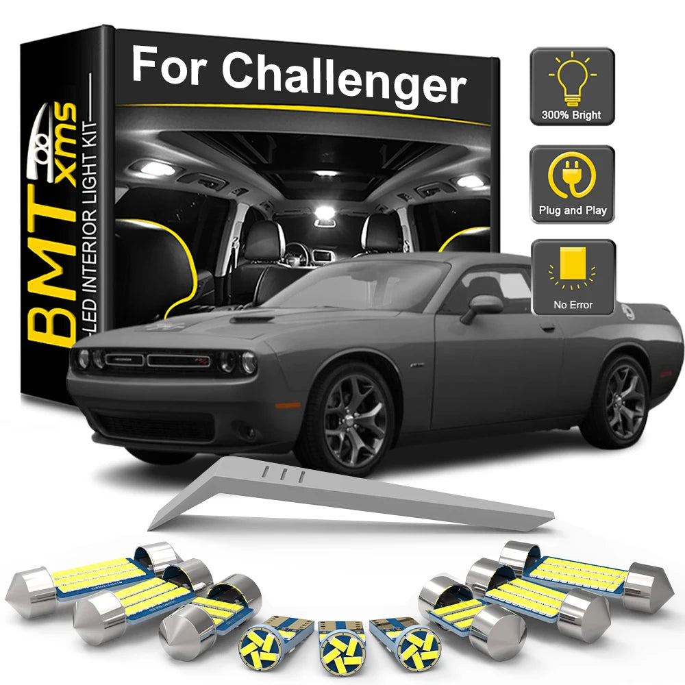 13-Piece LED Interior Light Kit for Dodge Challenger 2008-2016 - Canbus Dome Map Door Trunk Bulbs | AUTOKITSHOP