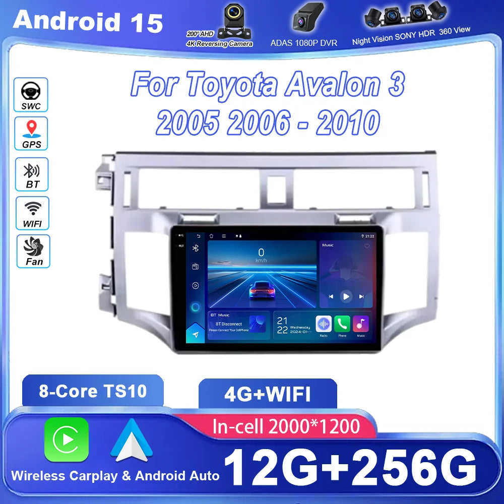 Android 15 Radio Stereo For Toyota Avalon 3 2005 -2010 Auto Multimedia Video Player GPS Na