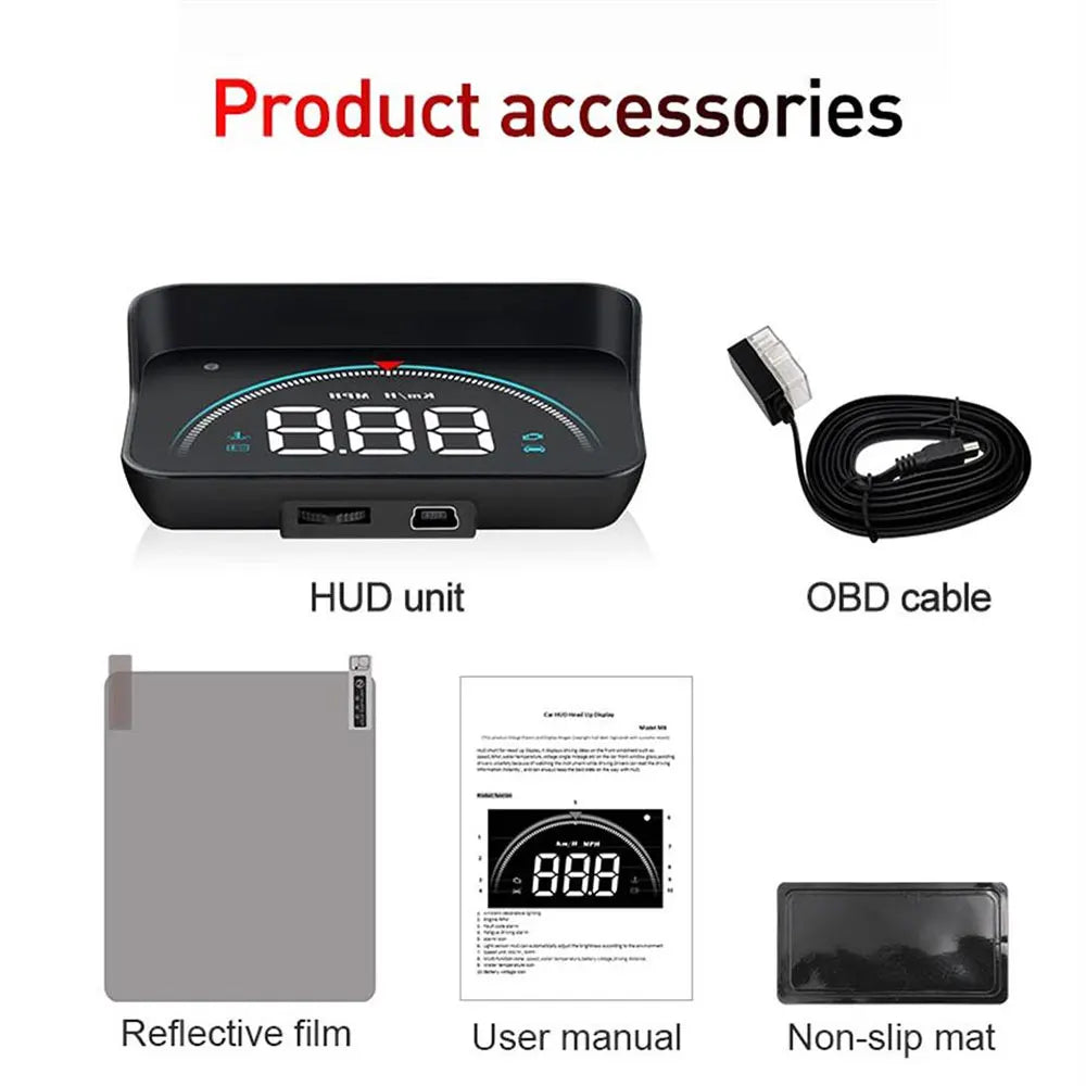 AD M8 OBD2 Head-Up Display Auto Electronics for HUD Projector Display Digital Ca for OBD2 M8 - Automotive LED Light