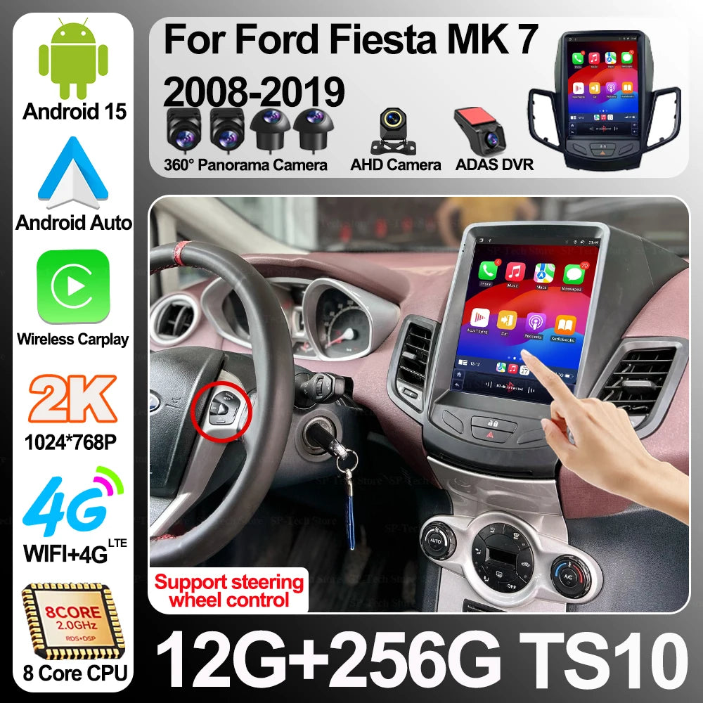Android 16 For Ford Fiesta Mk 7 2008-2019 Car Radio Multimedia Video Player Navigation Ste | AUTOKITSHOP