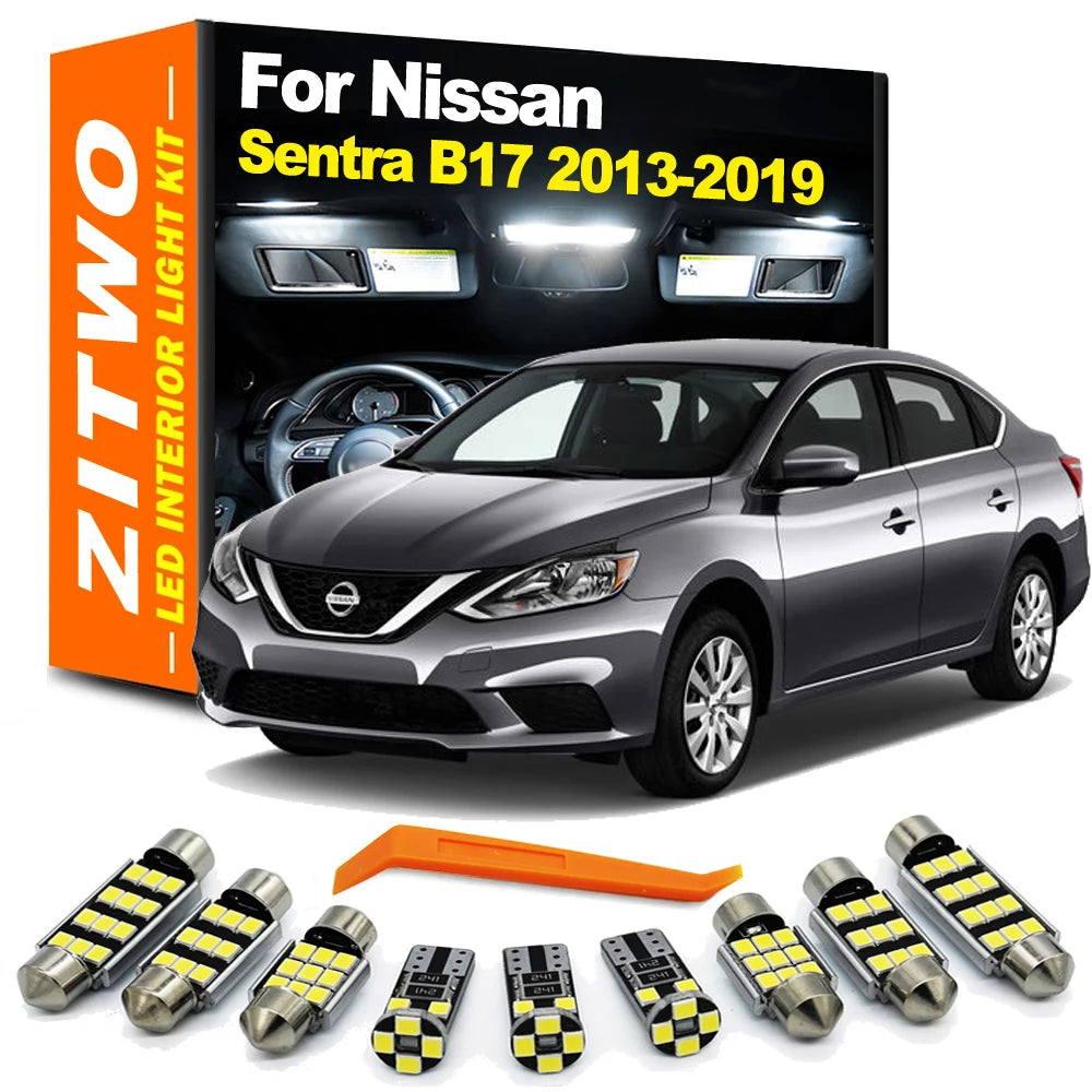 ZITWO 6Pcs Canbus No Error For Nissan Sentra B17 2013 2014 2015 2016 2017 2018 2019 Interior LED Light Dome Map Trunk Light Kit
