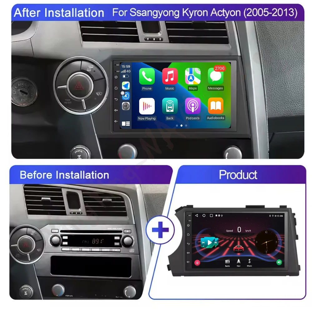 For Ssangyong Kyron Actyon 2005-2013 Car Radio Multimedia Video Player Intelligent System
