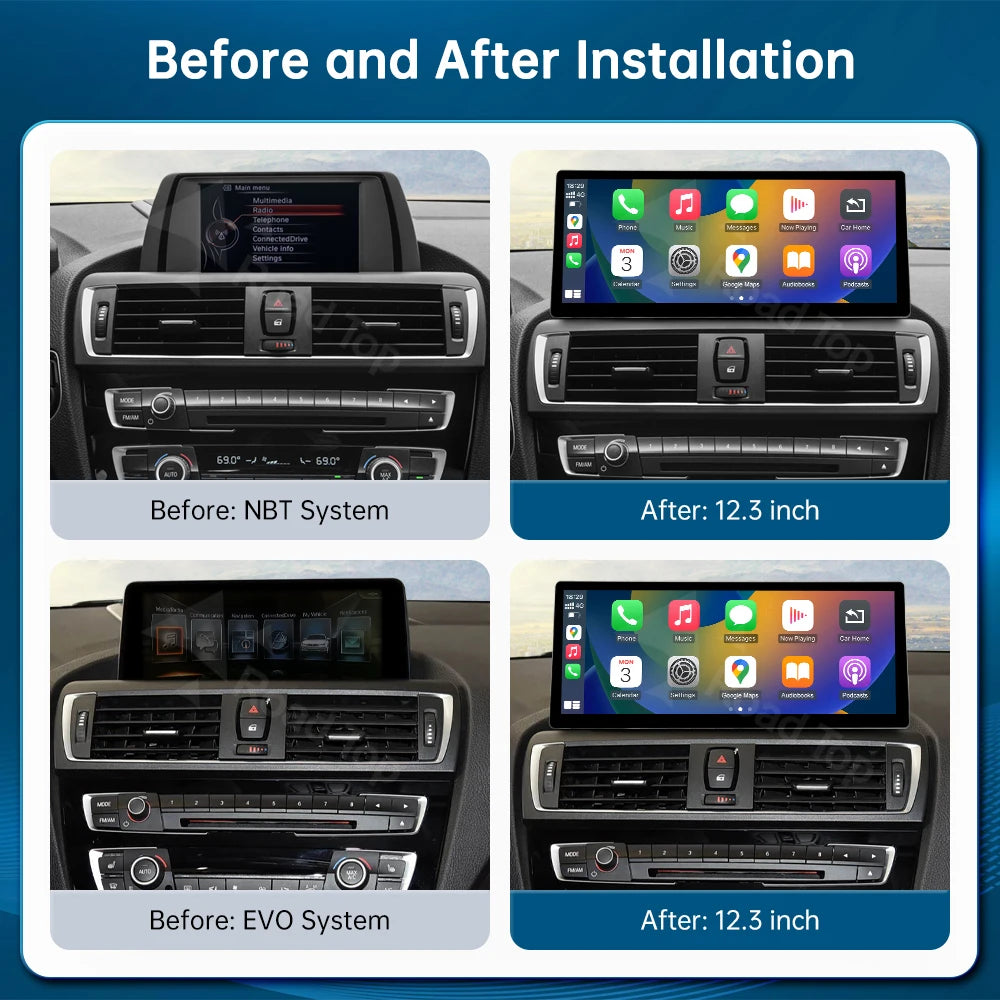 12.3 Car Multimedia Display Screen For BMW 1 2 3 4 Series F20 F21 F22 F30 F31 F32 F33 NBT  | AUTOKITSHOP