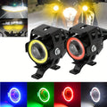 LED Auxiliary Motorcycle Headlight Fog Lights Universal Angel Eyes U7 Mini Motorcycle Spot