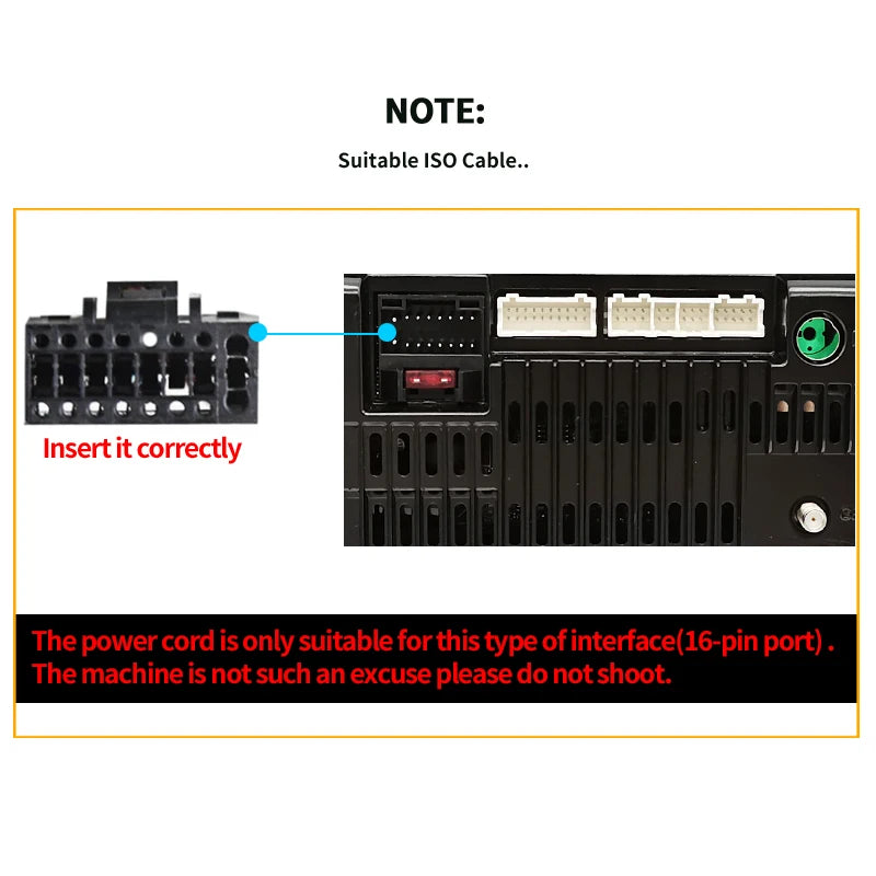 SZLELV Car Stereo Radio Player ISO Wiring Harness Connector 16PIN Android Car Radio Power