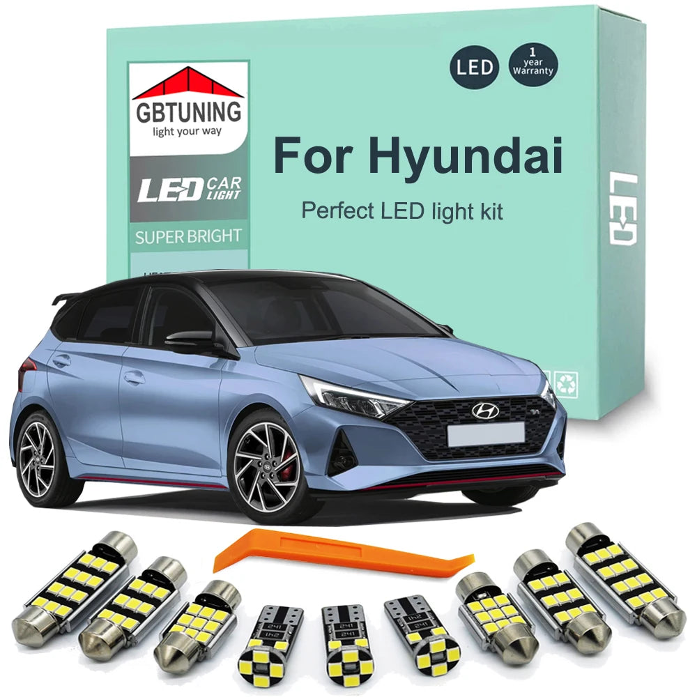 LED Interior Light Kit for Hyundai i20N i30N i20 i30 i40 ix35 Kona Tucson Ioniq Santafe - Canbus Error-Free Bulbs | A...