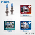 Philips H1 Car Halogen Headlight 12V 55W Pk22s Auto Bulbs More Bright Original Genuine Lam