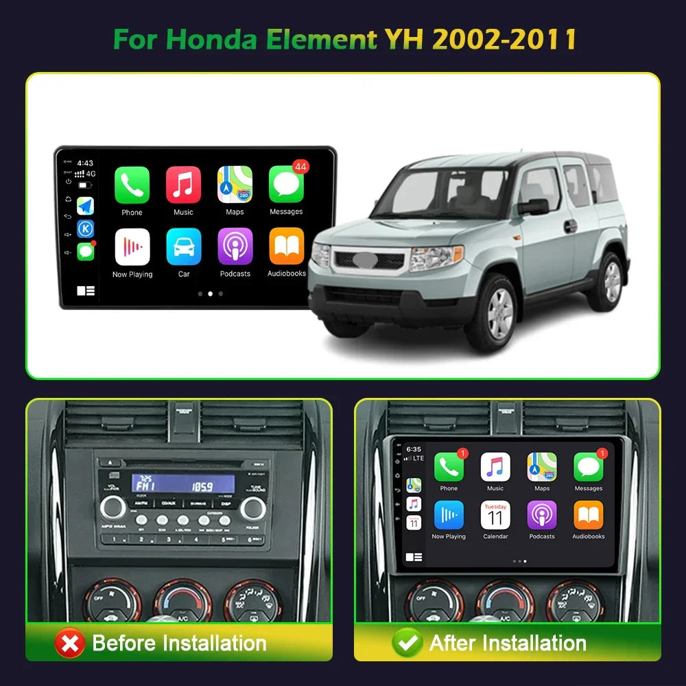 Android 14 For Honda Element YH 2002 - 2011 Car Radio Multimedia Player GPS Navigation Ste