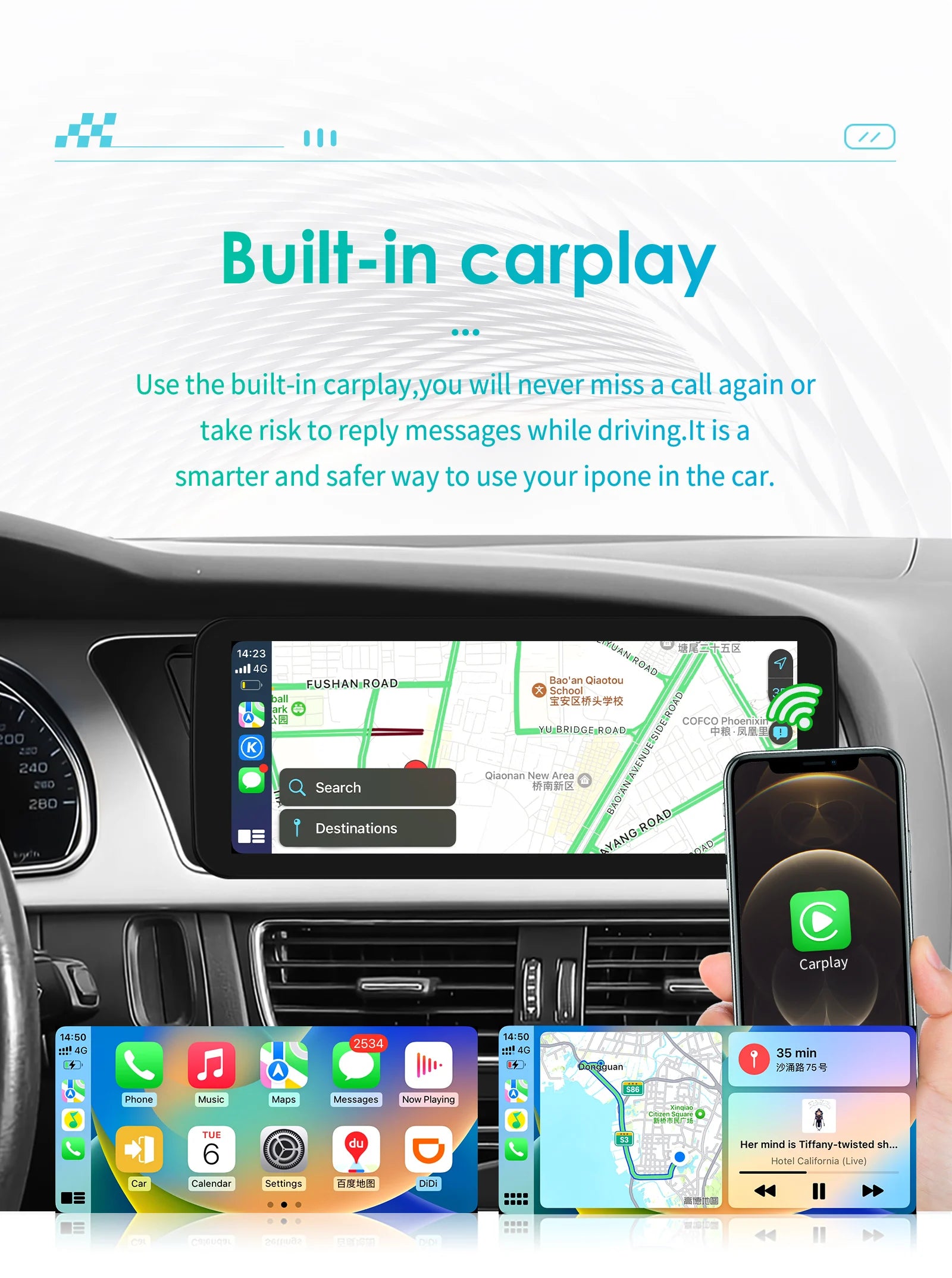 Android 13 Autoradio Carplay For Audi A4 A5 B8 S4 S5 2009-2016 Auto Multimedia 4G Carplay