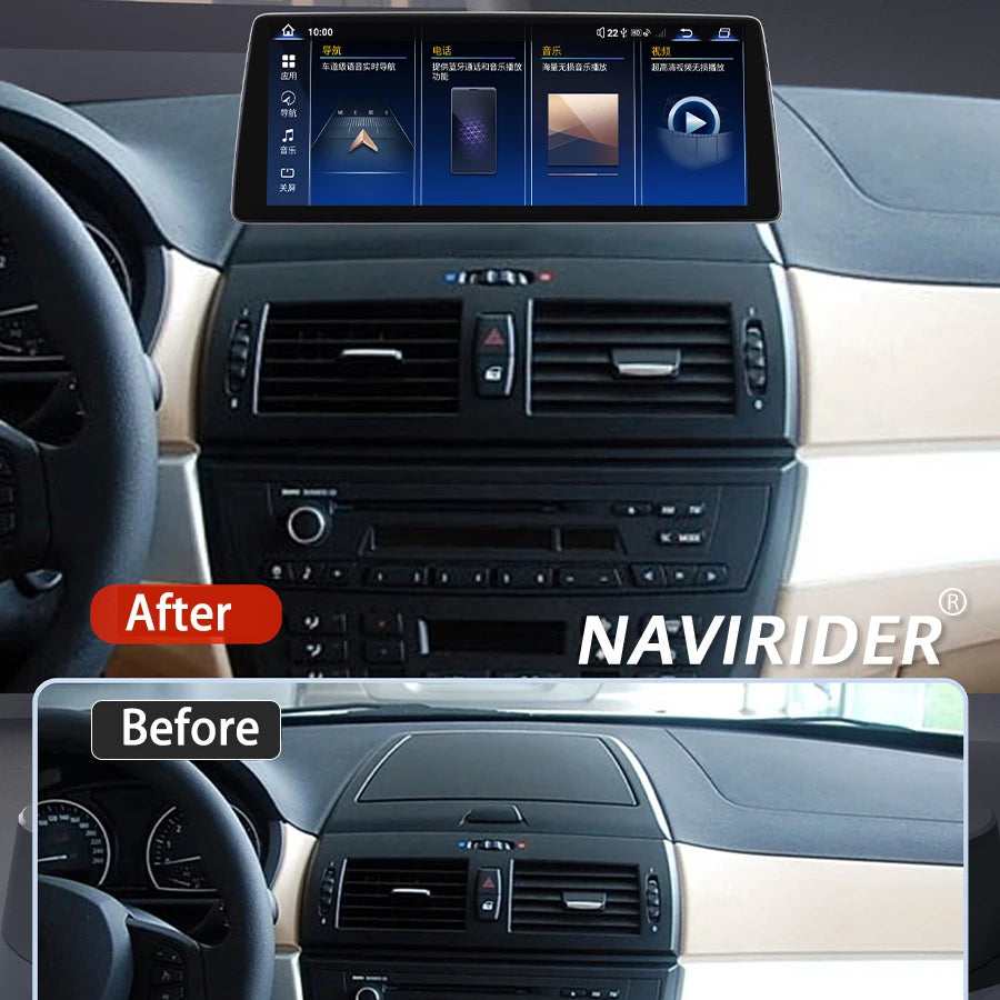 256GB Android 14 GPS Qled Screen CarPlay Stereo HU For Bmw X3 E83 2006- 2010 DSP Navi 12.8