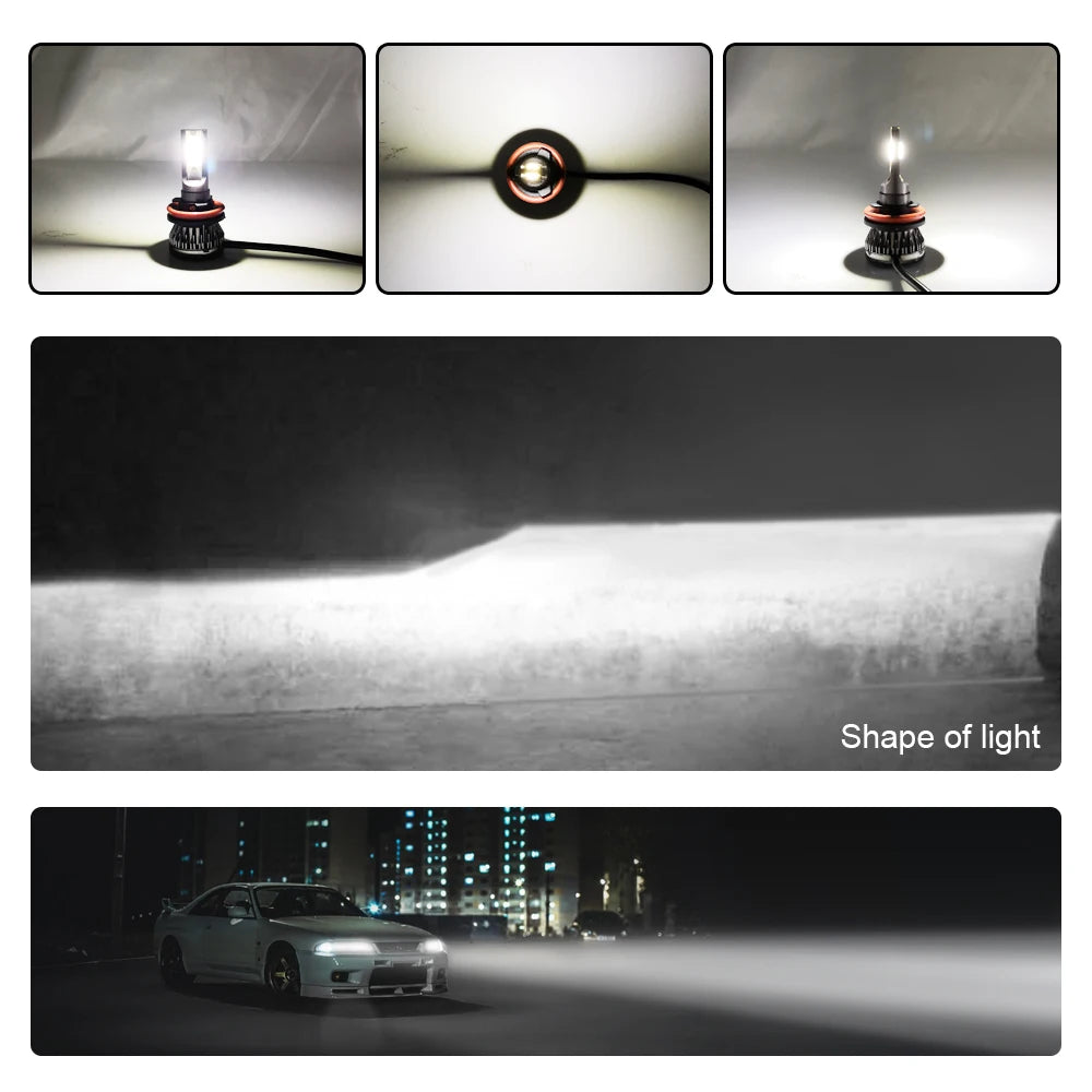 H11 Car Headlight H4 300W 30000LM LED Bulb 9006 9005 H7 6000K COB H1 HB3 HB4 H8 H9 Fog Lig