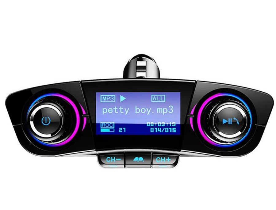 FM Transmitter Aux Bluetooth Handsfree Car Audio MP3 Charger USB