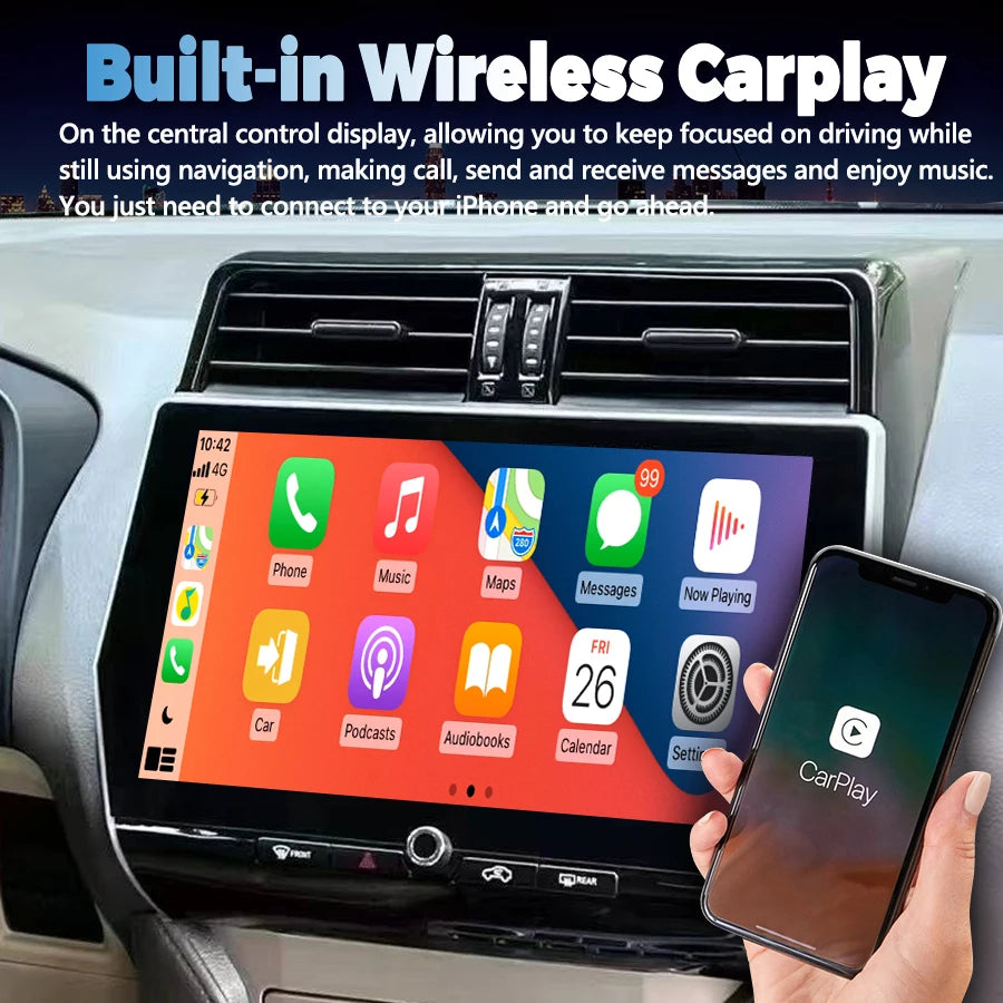 Auto Carplay BT 11.6inch Car Radio For Toyota Prado 2010-2022 Android 13 GPS Navigation St