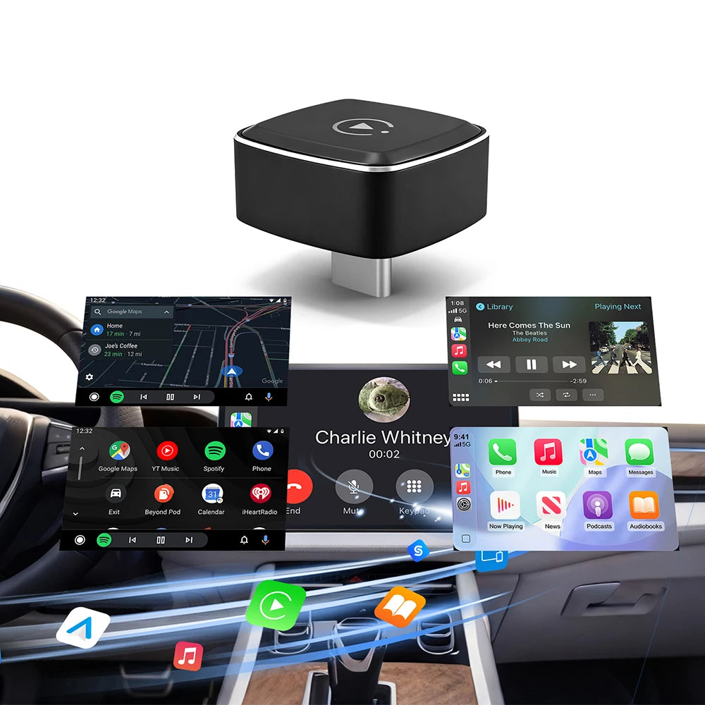 LEXXSON 2026 Ultra Mini Wireless CarPlay Adapter Wireless Android Auto AI Smart Box Intell | AUTOKITSHOP