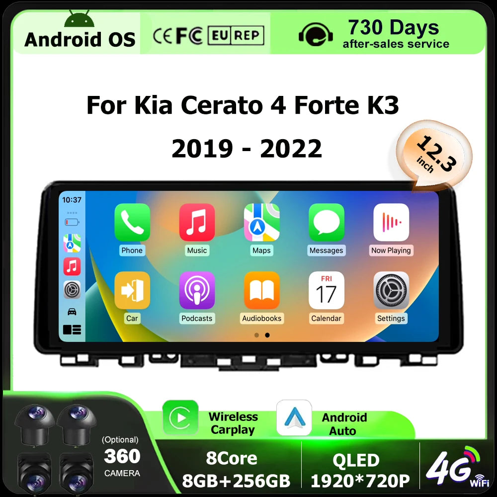 Car Multimedia Player GPS Navigation Stereo Tools For Kia Cerato 4 Forte K3 2019 - 2022 An