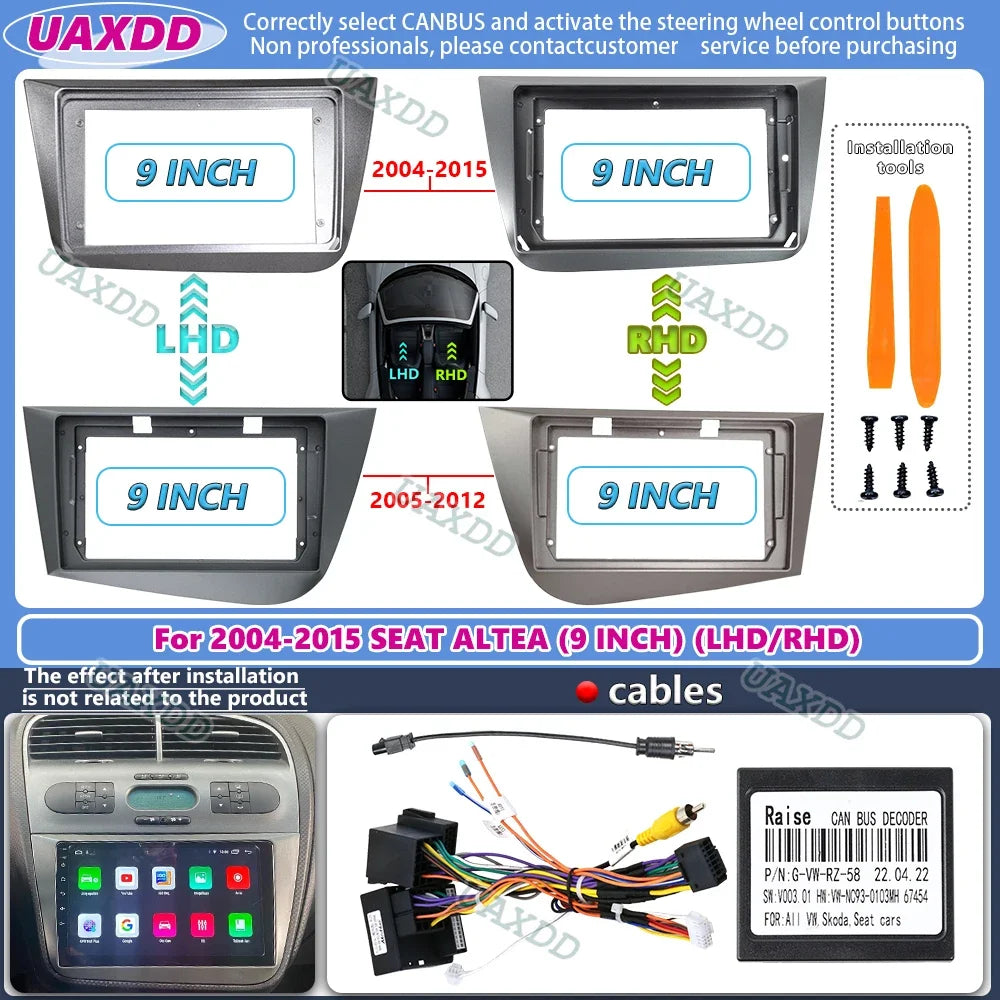 9 Inch Car Radio Frame For SEAT ALTEA 2004-2015 Dash Mount Kit Stereo GPS DVD Player Insta
