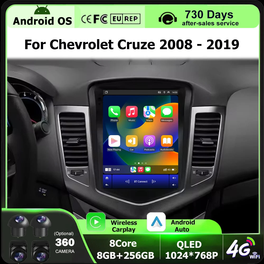 9.7'' For Chevrolet Cruze 2008-2019 Android 16 Auto Car Radio Stereo Multimedia Player Nav