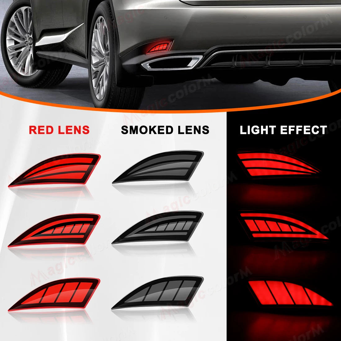 Rear Bumper Reflector Lights For Lexus RX350 RX450h 2020 2021 2022 Driving Dynamic Turn Si | AUTOKITSHOP