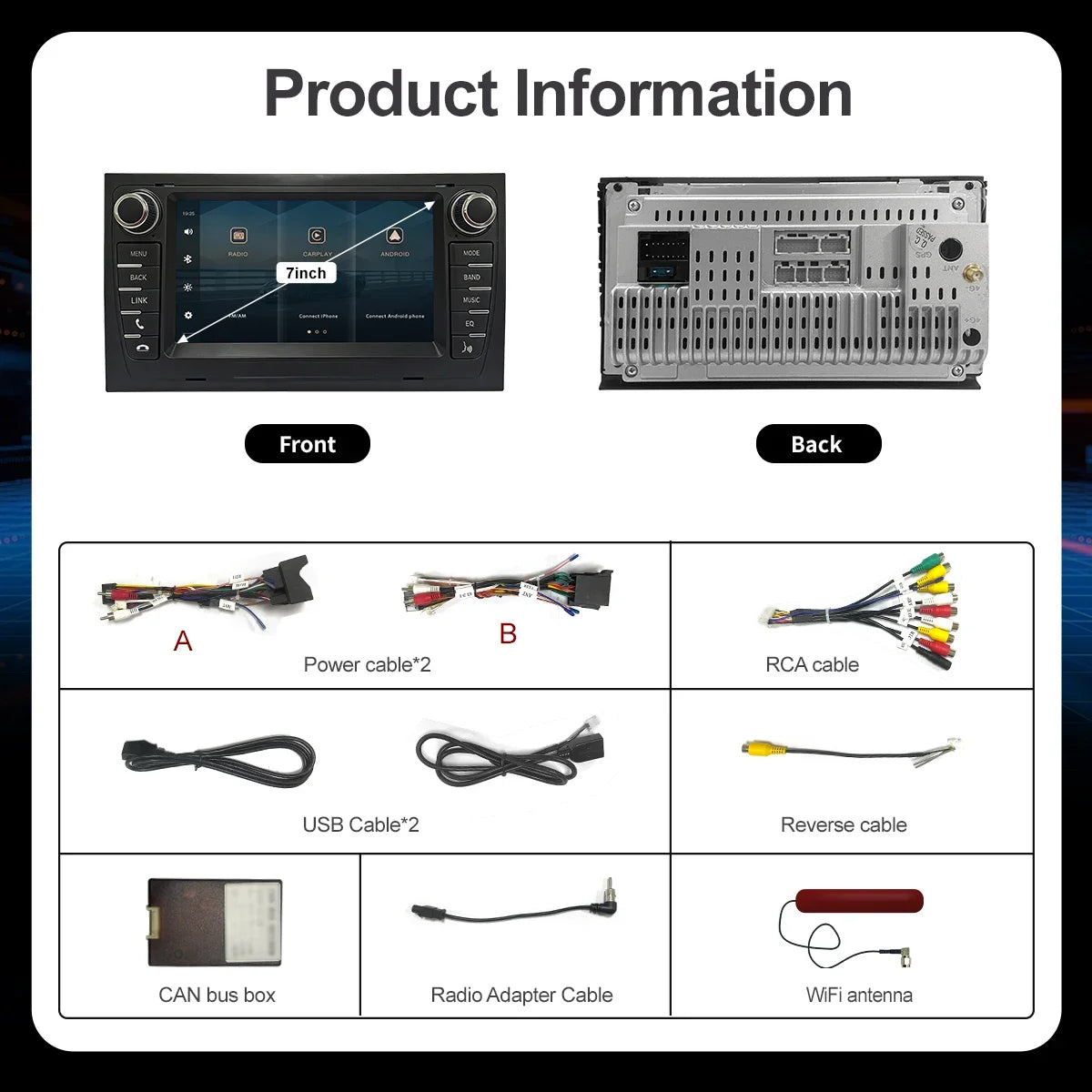 7''Car Radio For Audi A4 B6 S4 RS4 B7 SEAT Exeo 2002-2009 Sportback Multimedia GPS Autorad