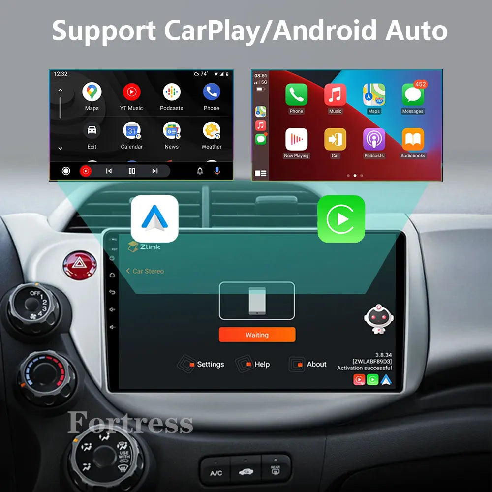 Android 16 Car Stereo Radio For Honda Fit Jazz 2008 - 2013 2din Carplay Multimidia Video P