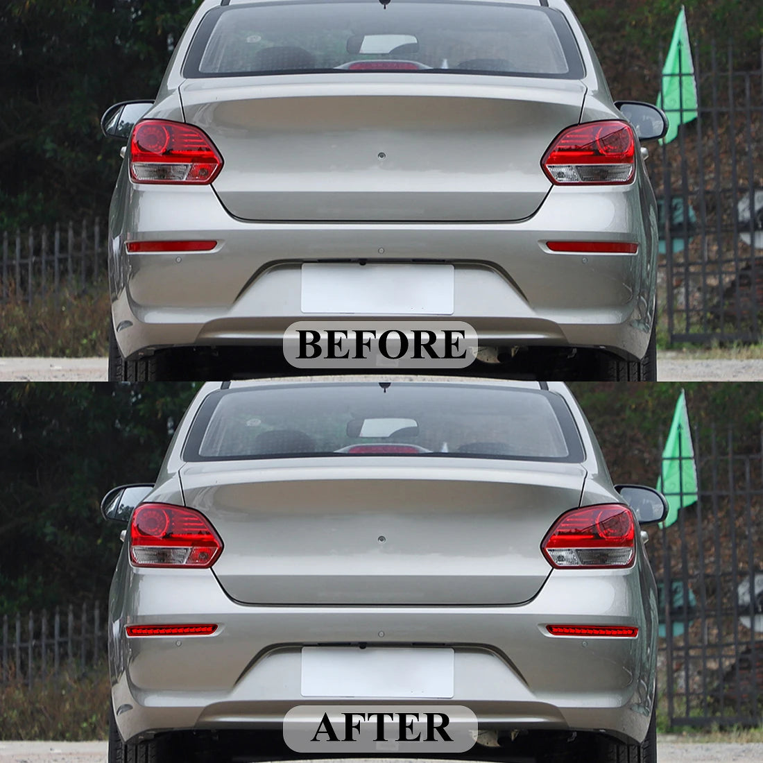 LED Rear Bumper Reflector Lights For Kia PEGAS 2016 2017 2018 2019 2020 2021 2022 Running  | AUTOKITSHOP