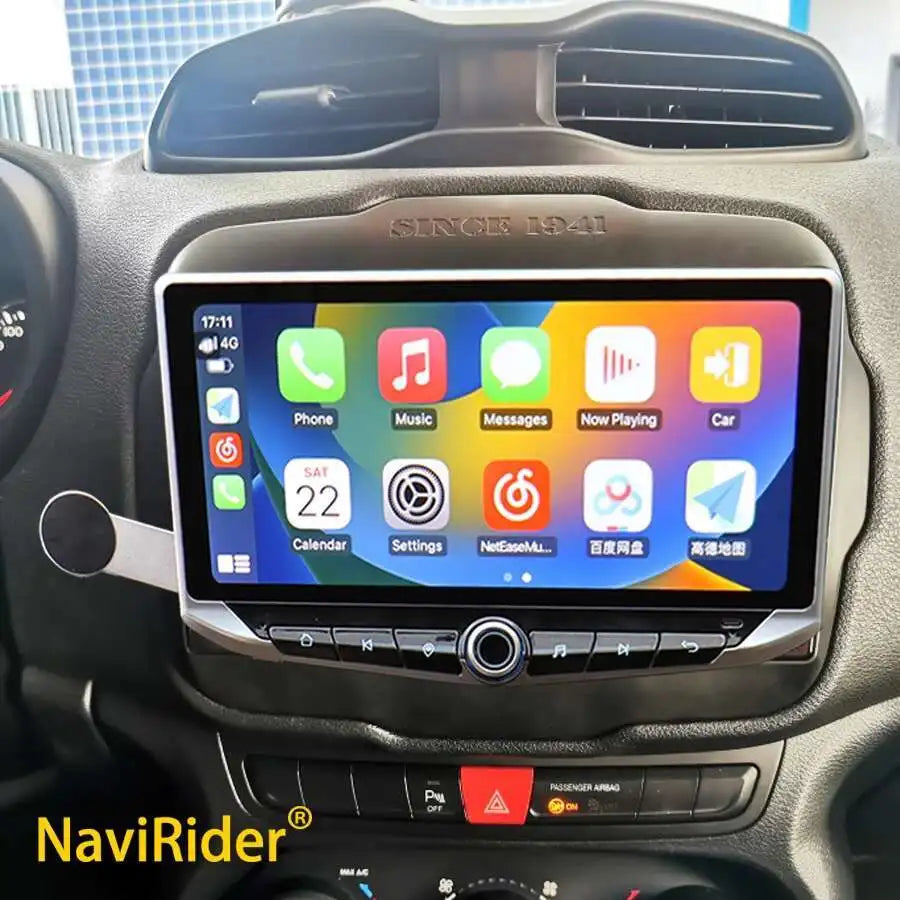 10.88" For Jeep Renegade 2016 2020 Qled Screen Android 14 Video Player Carplay Type-C Char
