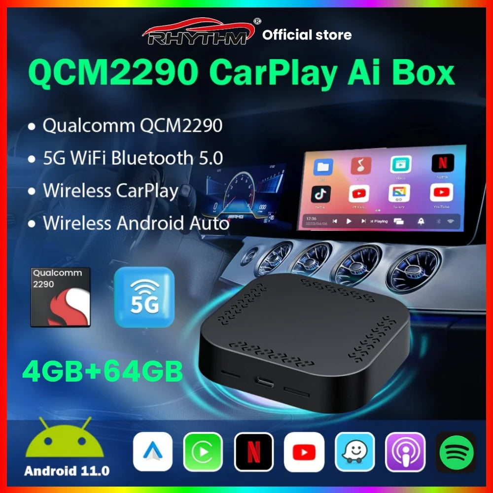 Smart Android Auto AI Box Wireless CarPlay Adapter Car Video Box Online Upgrade Auto-conne | AUTOKITSHOP