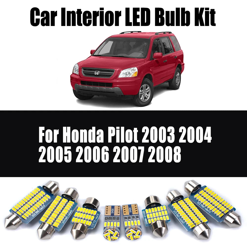 20-Piece LED Interior Light Kit for Honda Pilot 2003- 2007 - Canbus Dome Map Door Trunk Bulbs | AUTOKITSHOP