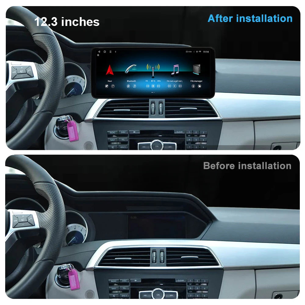 10.33 "/12.3" for Mercedes BENZ C CALSS W204 2011 - 2014 Android 14 Wireless Carplay Car R