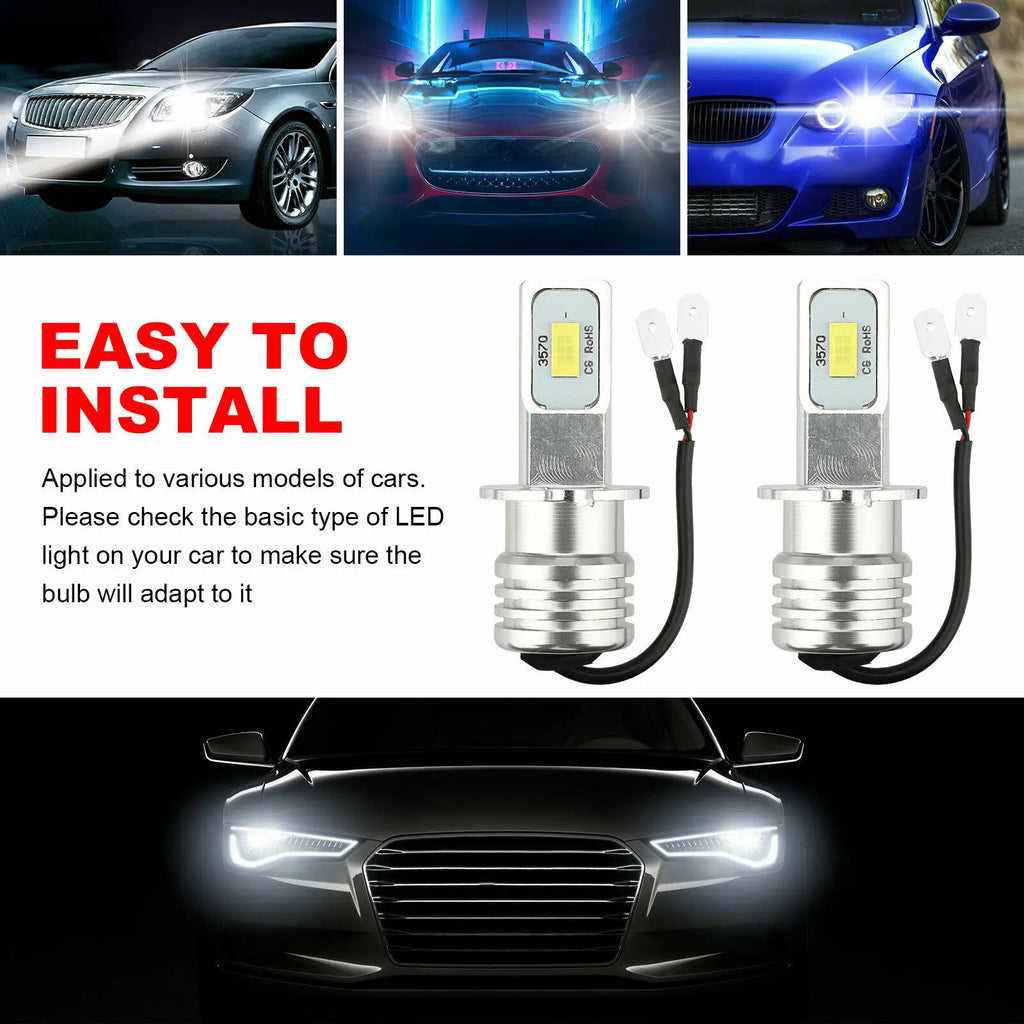 H3 H1 LED Bulb H4 H7 H9 H11 H8 Fog Light Super Bright 9005 Hb3 9006 Hb4 880 881 Auto Drivi