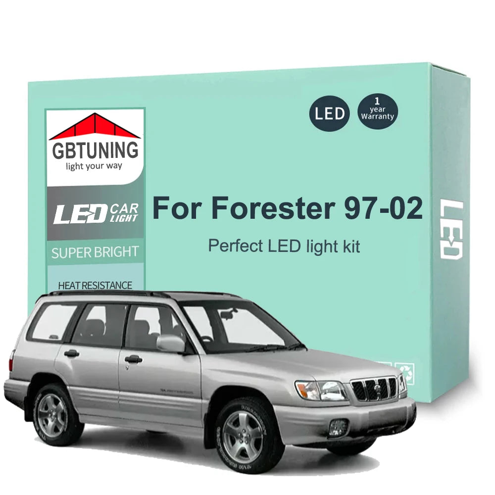8-Piece LED Interior Light Kit for Subaru Forester SF - Canbus Error-Free Bulbs | AUTOKITSHOP