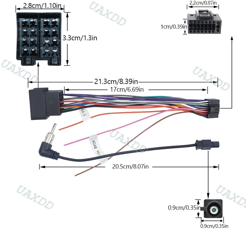 For 2004-2012 Volkswagen Jetta 9 INCH 2 Din Car radio Android Center cable video harness a