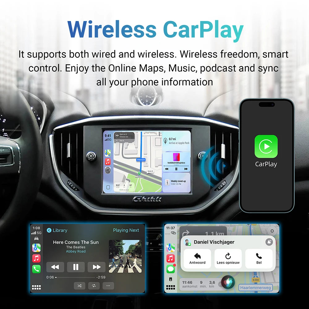 Wireless CarPlay Android Auto Retrofit Kit Decoder Box For Maserati Quattroporte Ghibli Ca | AUTOKITSHOP