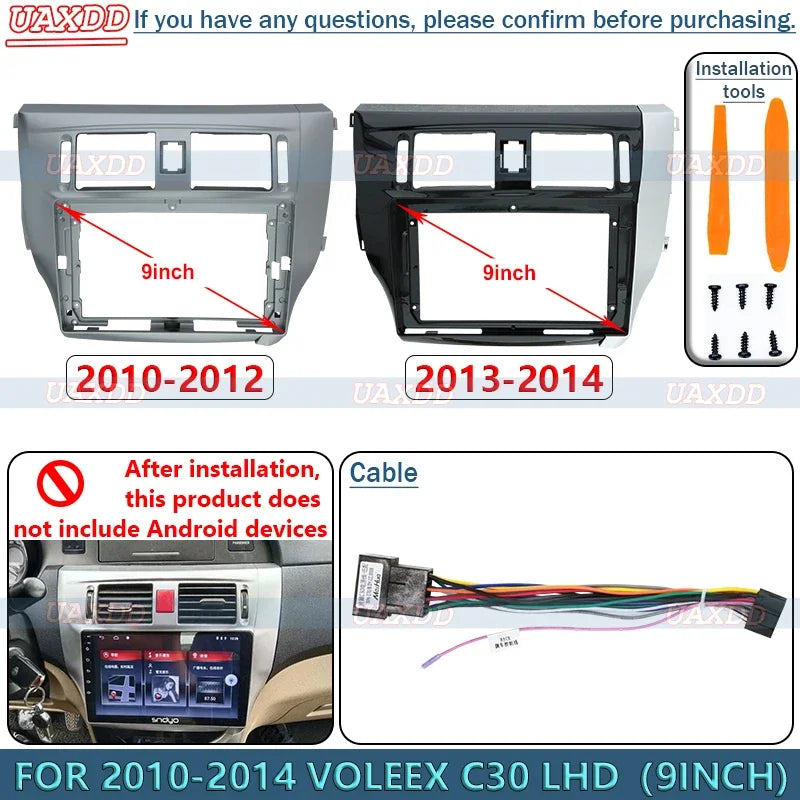 FOR 2010-2014 VOLEEX C30 LHD 9INCH Radio Android Stereo Frame Panel Fascia Dashboard Audio