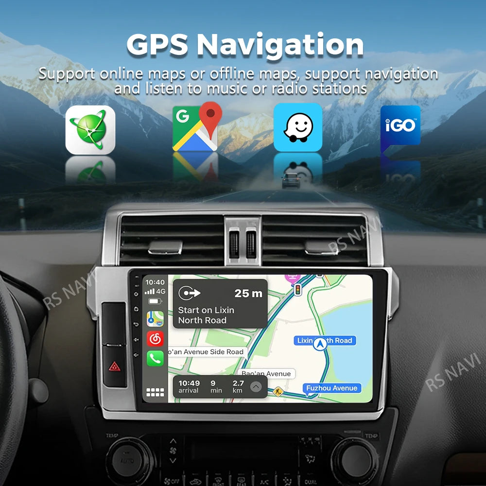 Android 16 For Toyota Land Cruiser Prado 150 2013 - 2017 2K QLED Android Car Radio Multime