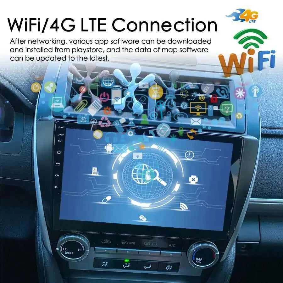 AI Voice Android 15 Car Radio For Toyota Camry 7 XV 50 55 2012 - 2014 GPS DSP CarPlay Ster