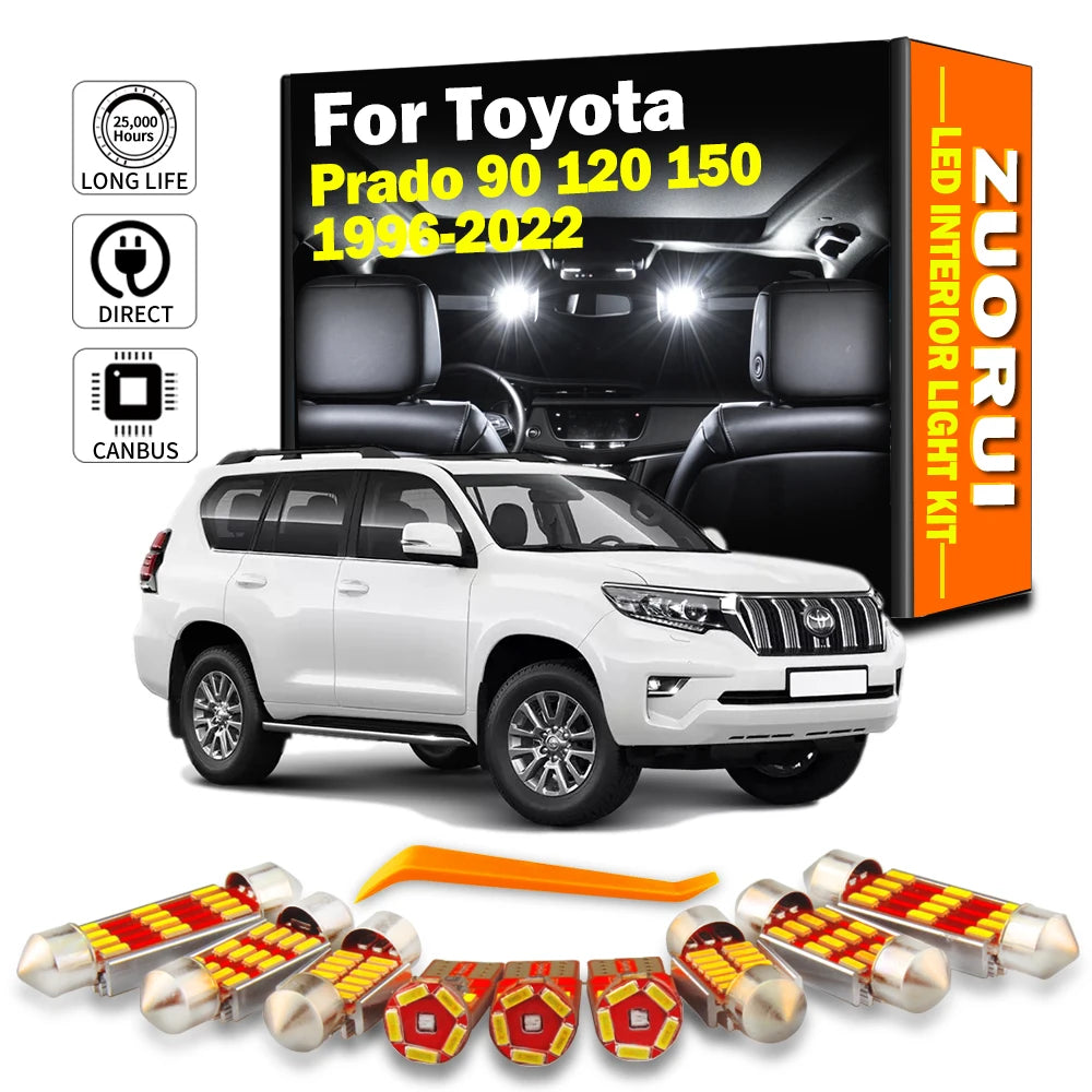 LED Interior Light Kit for Toyota Prado 90 120 150 1996- 2014 - Canbus Dome Map Door Trunk Bulbs | AUTOKITSHOP