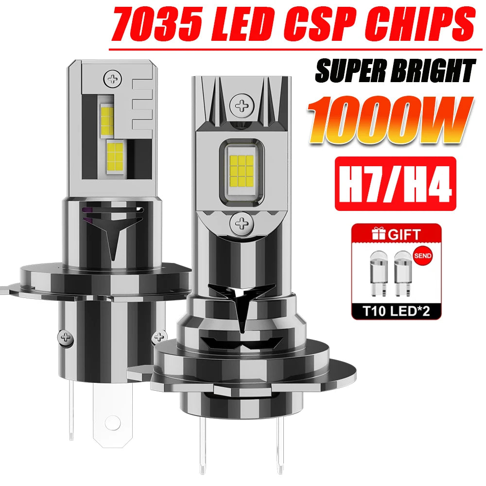 H7 H4 Led Ampoule CANBUS Headlight Bulb 9003 HB2 Automobile Motorcycle 7035 CSP Chip Lamp