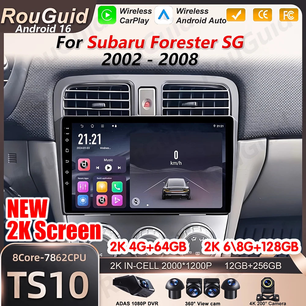 Android Car Radio Carplay For Subaru Forester SG 2002 2003 2004 2005 2006 2007 2008 Stereo | AUTOKITSHOP