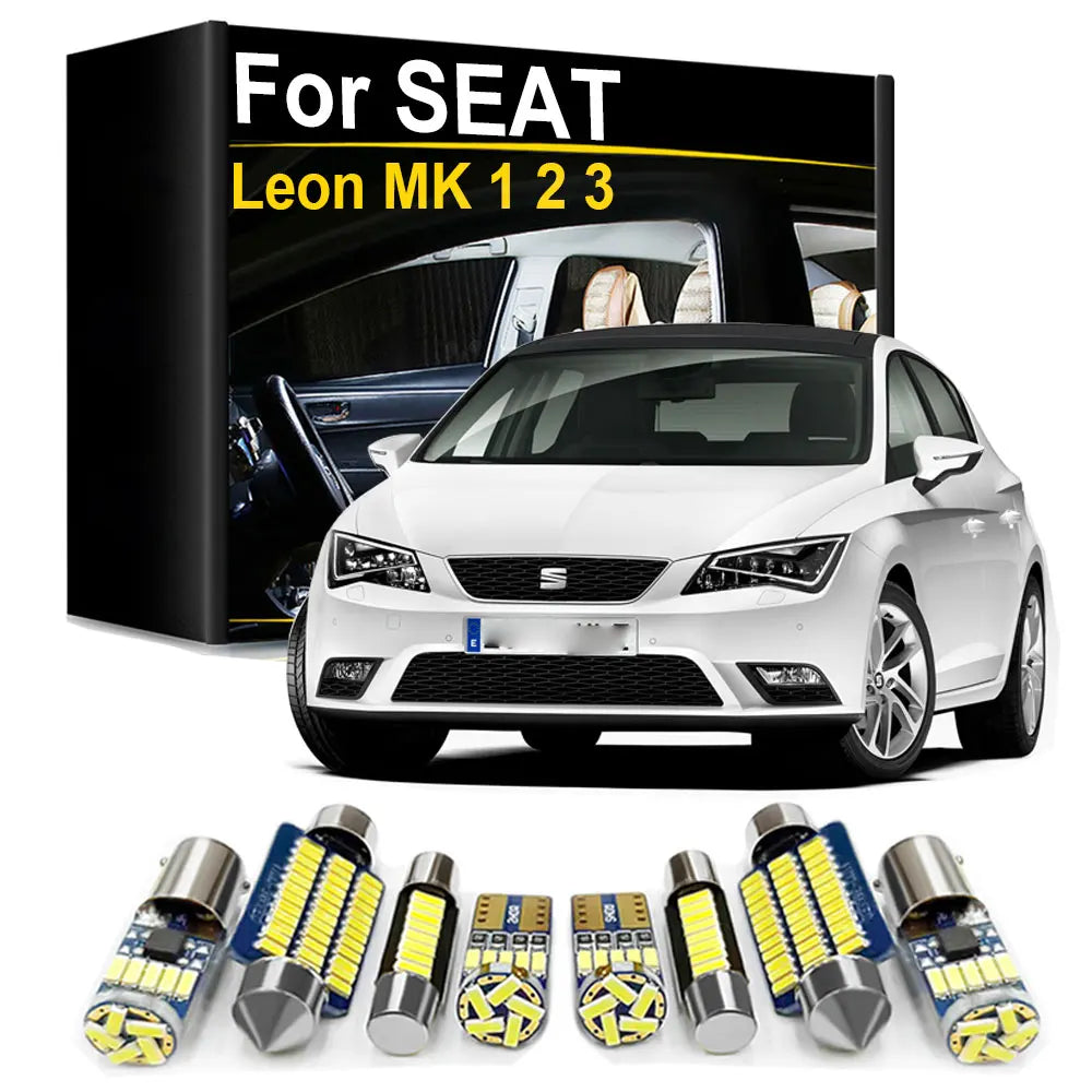 LED Interior Light Kit for Seat Leon MK3 MK2 MK1 1 2 3 5F 1M 1P - Canbus Error-Free Bulbs | AUTOKITSHOP