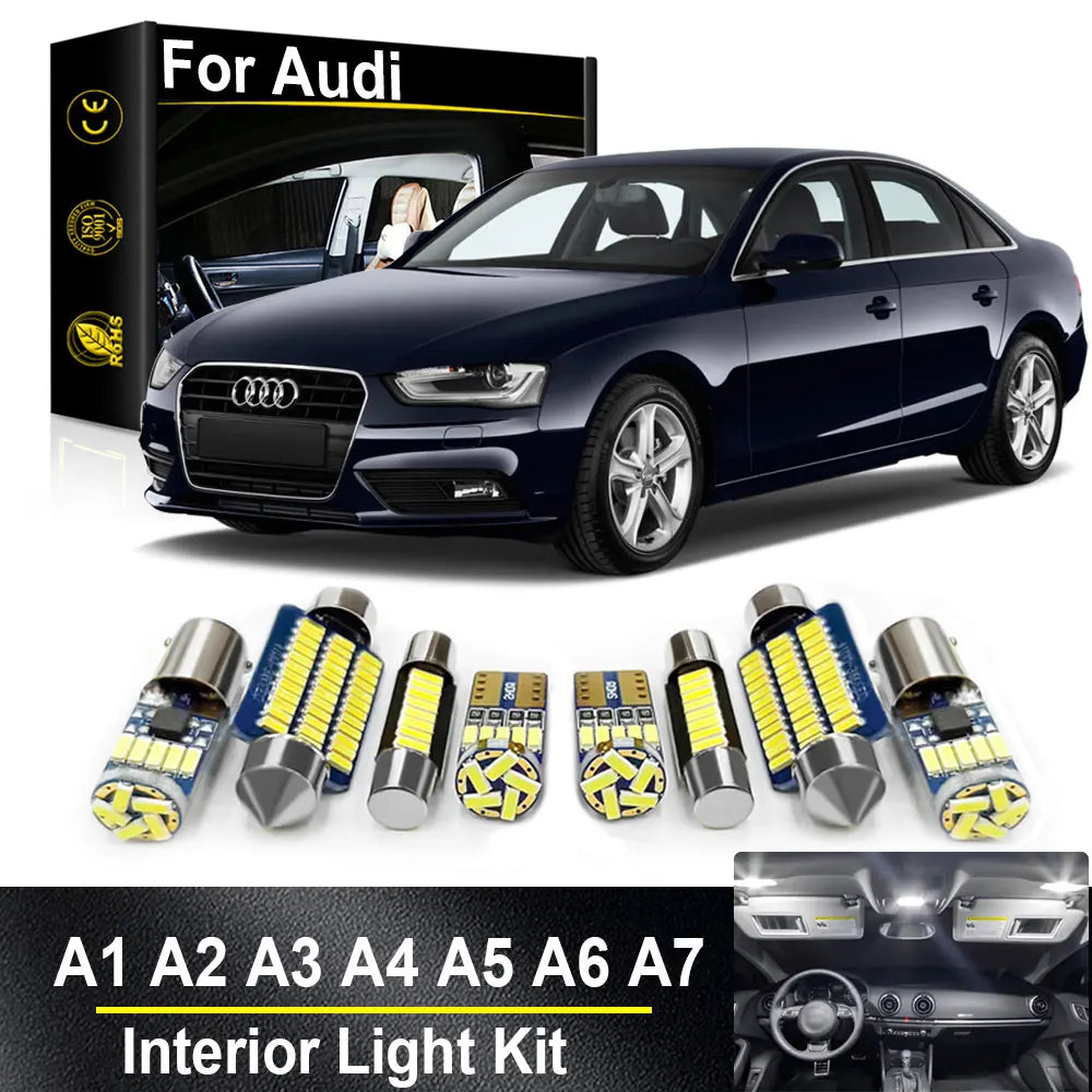 LED Interior Light Kit for Audi A3 S3 8L 8V 8P A4 S4 B5 B6 B7 B8 A5 S5 8TA 8T3  A6 S6 C5 C6 C7 A7 1996-2024 - Canbus ...