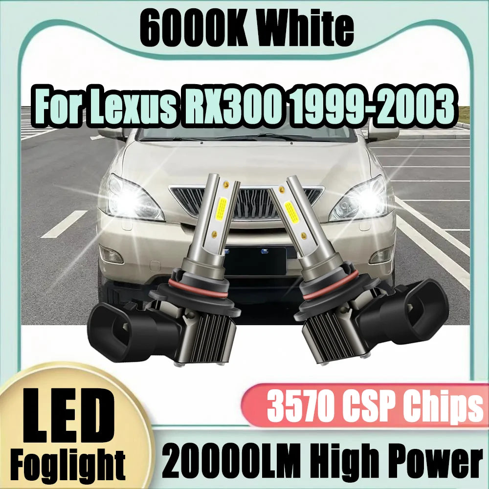 2X High Power 90W Fog Lamps 20000LM Canbus LED Fog Lights 6000K White Super Bright 12V For