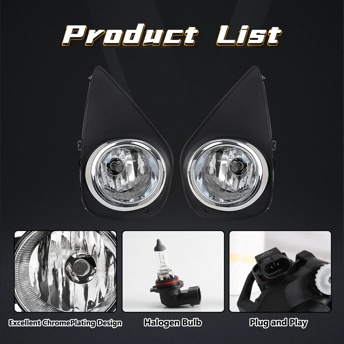 For Toyota Yaris 2014 2015 2016 2017 US Version Fog Lamps Led DRL Daytime Running Lights C | AUTOKITSHOP