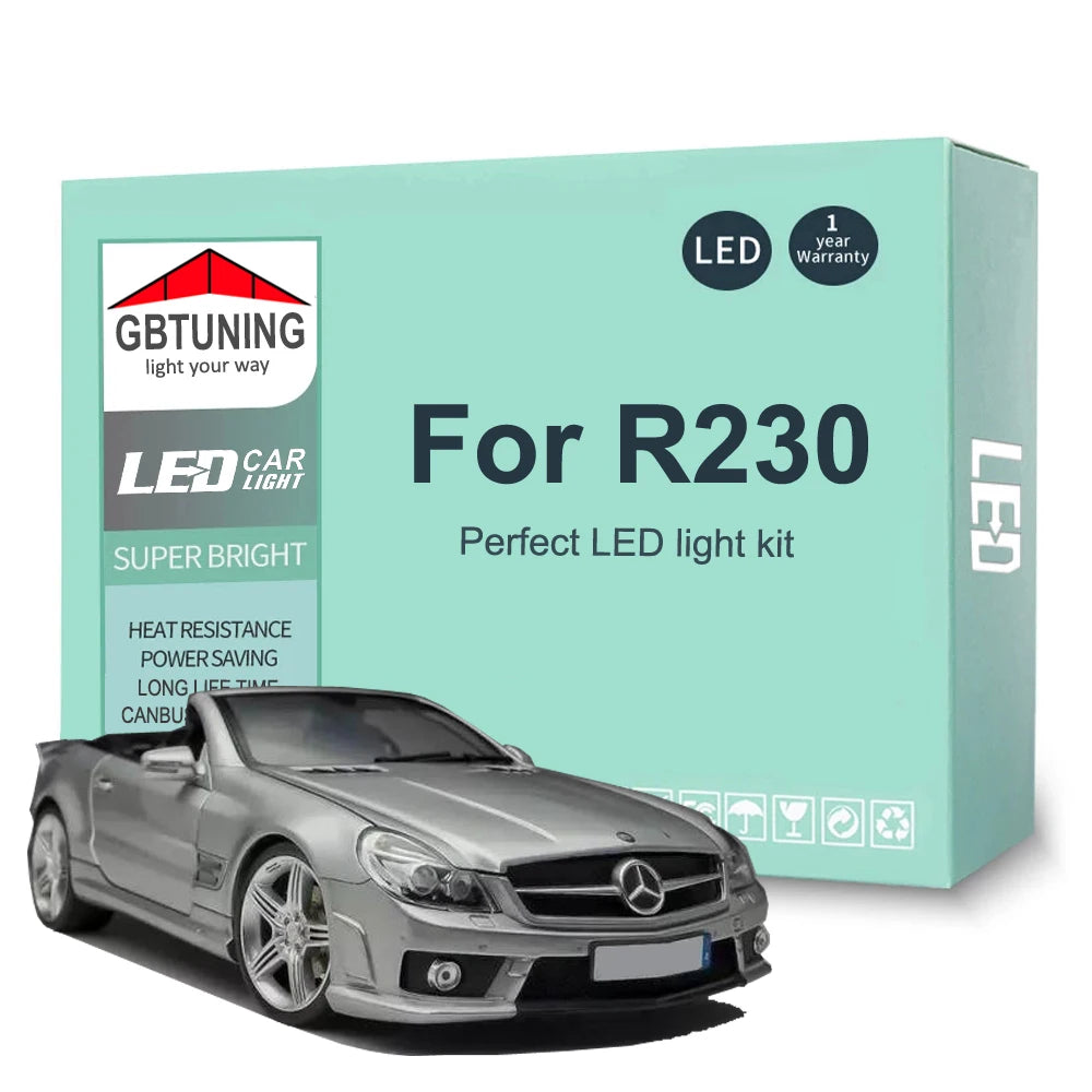 15-Piece LED Interior Light Kit for Mercedes Benz SL Class R230 SL280 SL300 SL350 SL500 SL600 SL55 2002-2012 - Canbus...