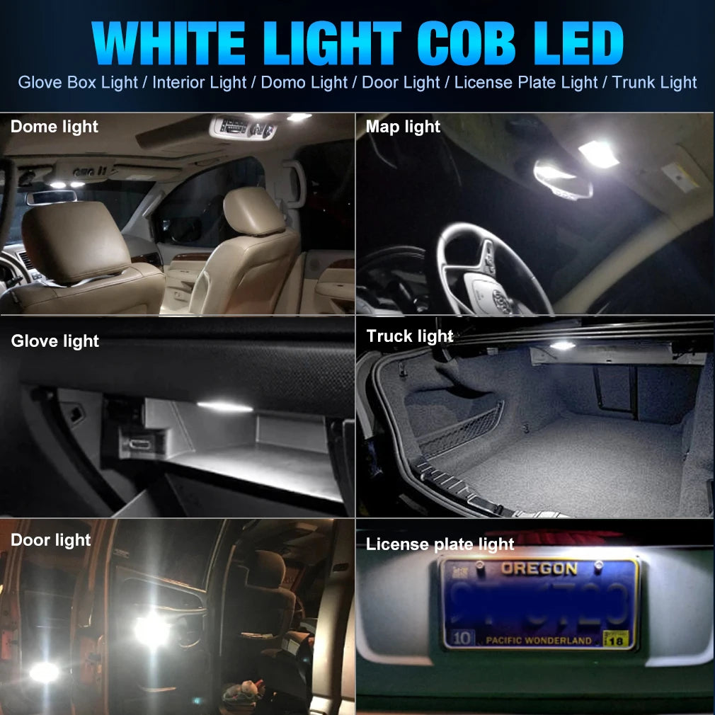 T10 W5W WY5W 168 501 2825 COB LED Car Wedge Bulbs Parking Lights Auto License Plate Lamps