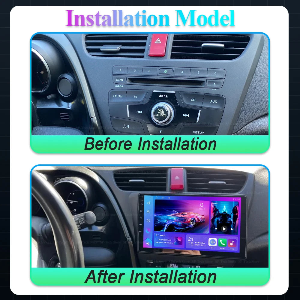 Android 16 Car Radio For Honda Civic Hatchback 2012 -2017 Wireless Carplay Android Auto Rd | AUTOKITSHOP